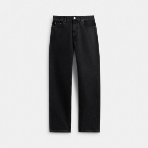 Black Men Coach Black Taper In Organic Cotton Jeans | NZ_CH67232