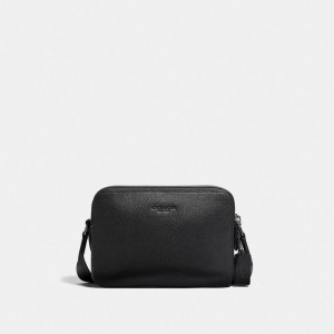 Black Men Coach Charter 24 Pebble Leather Crossbody Bags | NZ_CH74464