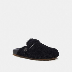 Black Men Coach Clog In Shearling Sandals | NZ_CH91074