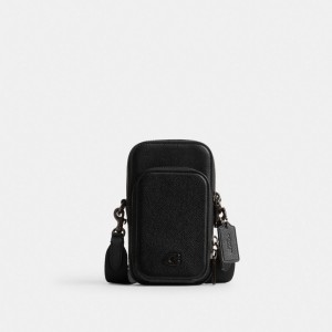 Black Men Coach Phone Crossbody Bags | NZ_CH87286