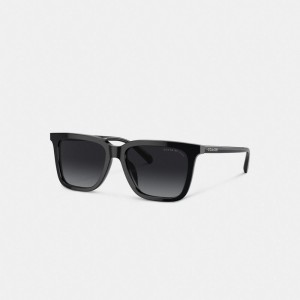 Black Men Coach Retro Square Sunglasses | NZ_CH34413