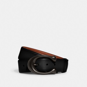 Black Men Coach Signature Buckle Cut To Size Reversible Belt 38 Mm Belts | NZ_CH99041