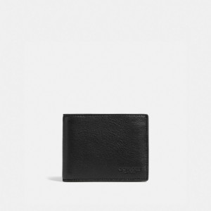 Black Men Coach Slim Billfold Wallet Sport Calf Leather Billfolds | NZ_CH40221