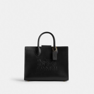 Black Women Coach Ace 26 Brass Tote Bag | NZ_CH45005