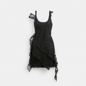 Black Women Coach All Over Lace Mini Dress | NZ_CH33390