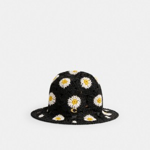 Black Women Coach Daisy Crochet Bucket Hats | NZ_CH25490
