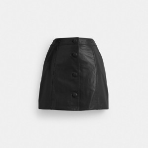 Black Women Coach Patent Leather Mini Skirt | NZ_CH92276