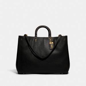 Black Women Coach Rogue 39 In Regenerative Leather Pebble Leather Handbag | NZ_CH17296