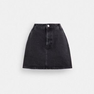 Blue Black Women Coach Denim In Organic Cotton Skirt | NZ_CH25794