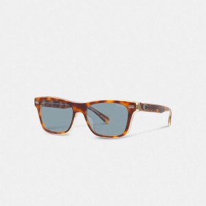 Blue Men Coach Beveled Signature Square Sunglasses | NZ_CH89104