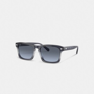 Blue Men Coach Keyhole Square Gradient Sunglasses | NZ_CH31839