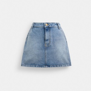 Blue Women Coach Denim Skirt | NZ_CH17518