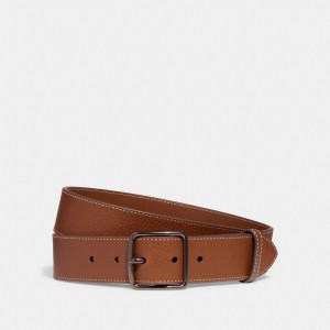 Brown Men Coach Harness Buckle Belt 38 Mm Belts | NZ_CH82100
