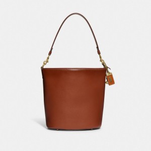Brown Women Coach Dakota Bucket Glovetanned Leather Shoulder Bags | NZ_CH48874