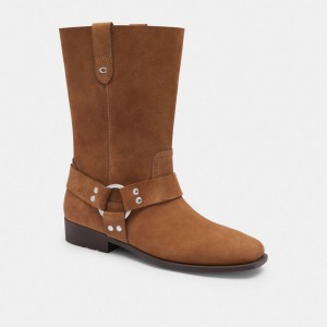 Brown Women Coach Tara Biker Coconut Boots | NZ_CH16692
