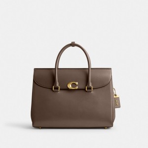 Dark Grey Women Coach Broome 36 Brass Handbag | NZ_CH36923