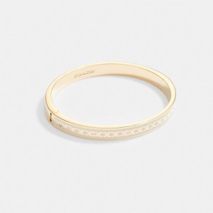 Gold Women Coach 6 Mm Signature Enamel Bangle Bangles | NZ_CH98317