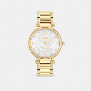 Gold Women Coach Cary 34 Mm Watches | NZ_CH23845