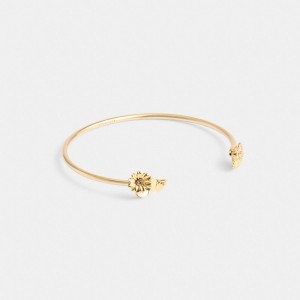 Gold Women Coach Garden Charms Cuff Bracelets | NZ_CH15908