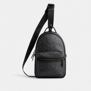 Grey Men Coach Charter Pack In Signature Crossbody Bags | NZ_CH67815