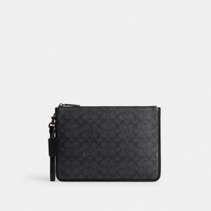 Grey Men Coach Charter Pouch In Signature Crossbody Bags | NZ_CH17012
