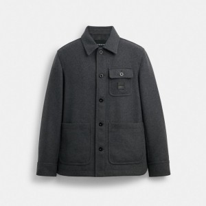 Grey Men Coach Shirt Jackets | NZ_CH35534