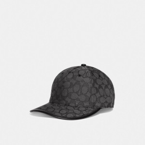 Grey Men Coach Signature Jacquard Baseball Hats | NZ_CH70778