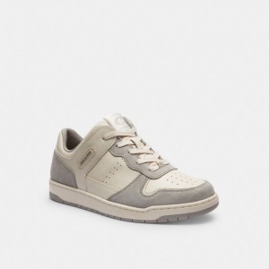 Grey Women Coach C201 Low Top Chalk Sneakers | NZ_CH20179