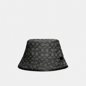 Grey Women Coach Signature Jacquard Bucket Hats | NZ_CH91520