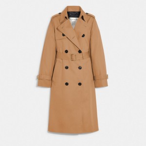 Khaki Women Coach Trench Jackets | NZ_CH87417