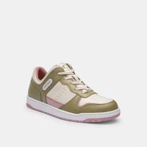 Light Rose Women Coach C201 Low Top Moss Sneakers | NZ_CH72173
