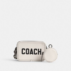 Multicolor Men Coach Charter With Graphic Polished Pebble Leather Crossbody Bags | NZ_CH86475