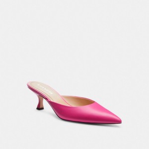 Pink Women Coach Renn Bright Fuschia Mules | NZ_CH15075