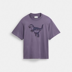 Purple Men Coach Rexy In Organic Cotton T Shirts | NZ_CH81575