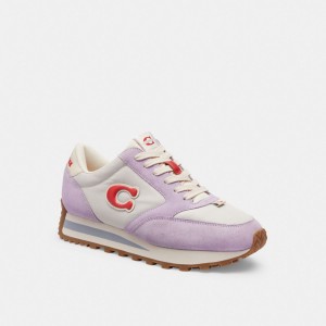 Purple Women Coach Runner Soft Sneakers | NZ_CH43647