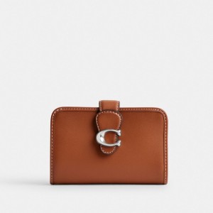 Silver Women Coach Tabby Medium Glovetanned Leather Large Wallets | NZ_CH65301