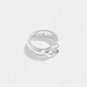 Silver Women Coach Tabby Ring | NZ_CH81468