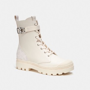 White Men Coach Tucker With Signature Canvas Chalk Boots | NZ_CH81694