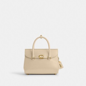 White Women Coach Broome Brass Handbag | NZ_CH57358