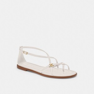 White Women Coach Jenni Chalk Sandals | NZ_CH32888