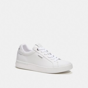 White Women Coach Lowline Low Top Optic Sneakers | NZ_CH97893