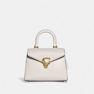 White Women Coach Sammy Top Handle Refined Calf Leather Handbag | NZ_CH32921